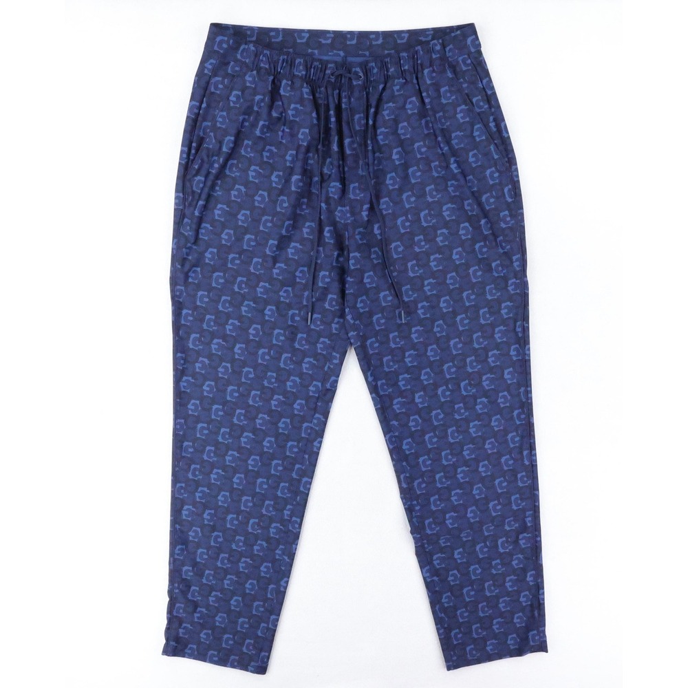 Stylish Blue Patterned Women's Pants